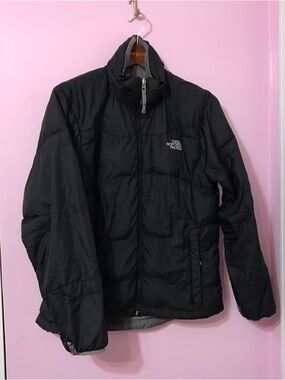 Vintage The North Face Jacket black 550 Down Puffer Quilted Zip Coat size medium